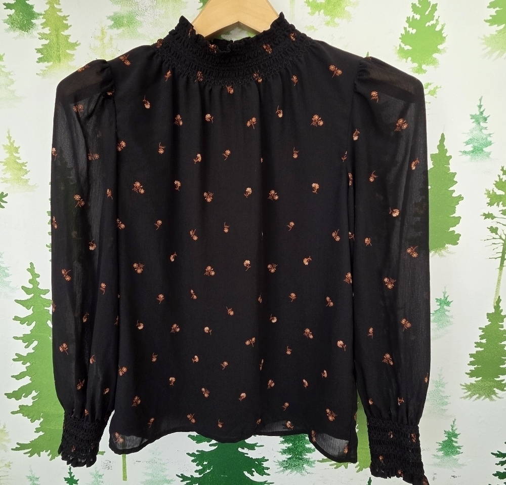 Madewell Smocked Mockneck Top